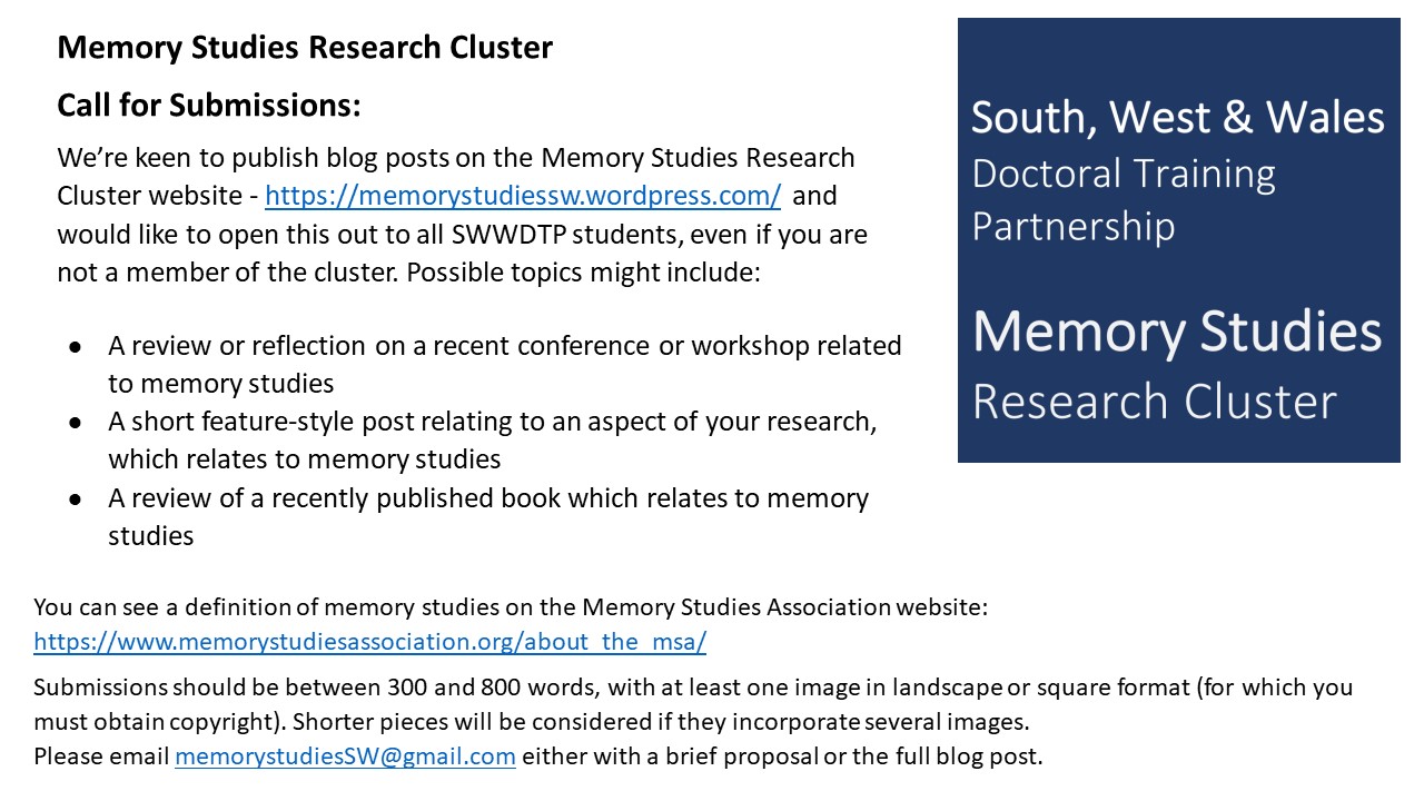 Memory studies cluster call for submissions